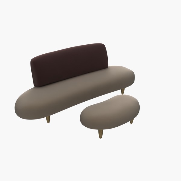 isamu noguchi miro loveseat 3ds - Miro Loveseat and Ottoman by lajhar